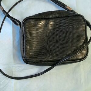 Elegant Black Faux alligator, Crossbody women’s shoulder Bag